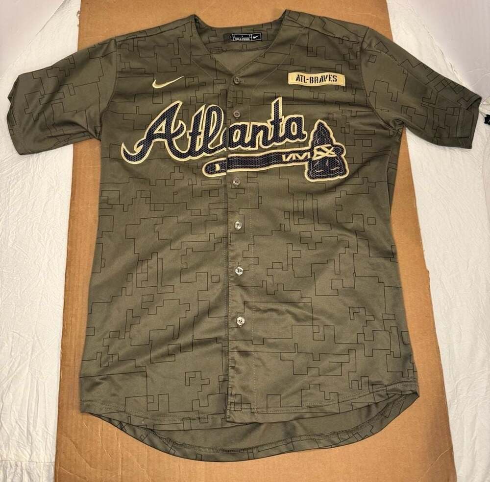 Nike Atlanta Braves Salute To Service Military Camo Baseball Jersey Size S